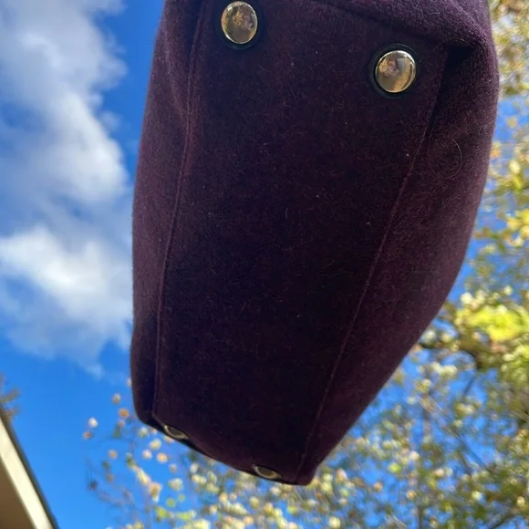 Coachcharcoal berry poppy wool Tote